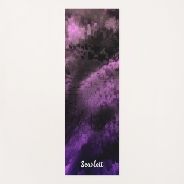 Dark Purple Custom Name Meditation Yoga Mat (Front)