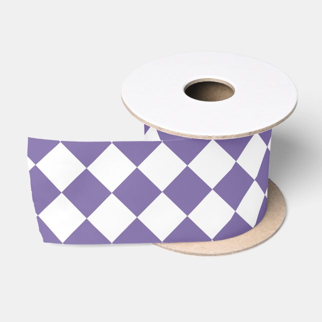 Dark Purple Diamond Pattern Satin Ribbon (Spool)