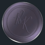 Dark Purple Double Monogram Wax Seal Stickers<br><div class="desc">These elegant Signature Script style script 2 Letter double Monogram Faux Wax Seal Stickers in the Purple colorway will make the perfect finishing touch to your save the dates, wedding invitations, or other special occasion stationery. Seal your envelopes or favour bags easily and beautifully with the look of real melted...</div>
