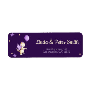 Dark Purple Dragon with Balloon Return Address