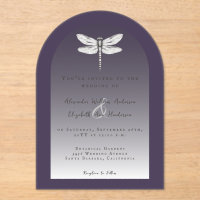 Dark Purple Dragonfly Wedding