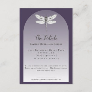 Dark Purple Dragonfly Wedding Enclosure Card