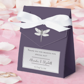 Dark Purple Dragonfly Wedding Favor Box