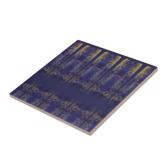 Dark purple faux golden modern astral glam tile (Side)