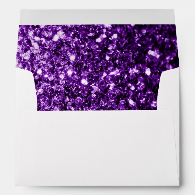 Dark Purple faux shiny glitter sparkles Envelopes (Back (Bottom))