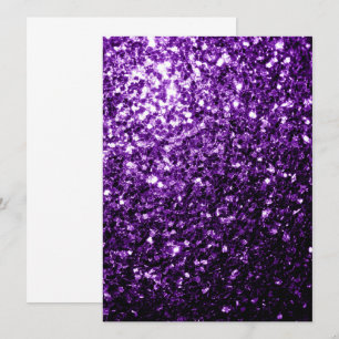 Dark Purple faux shiny glitter sparkles Invitation