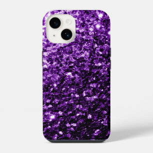 Dark Purple faux shiny glitter sparkles iPhone 14 Case