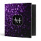 Dark Purple faux shiny glitter sparkles Monogram