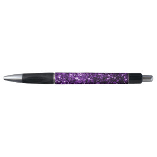 Dark Purple faux shiny glitter sparkles Pen