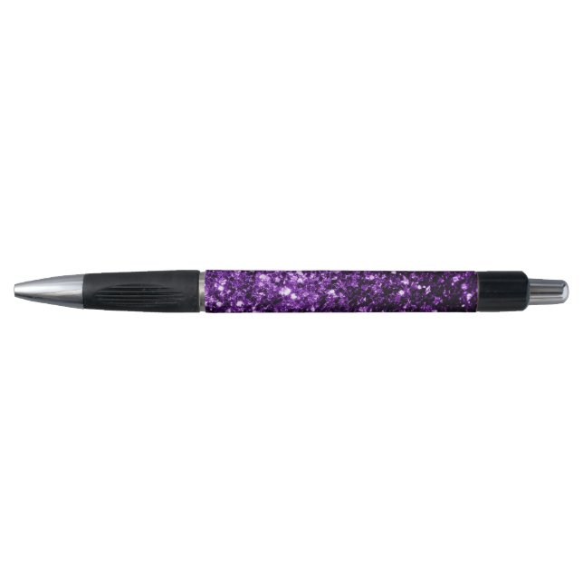 Dark Purple faux shiny glitter sparkles Pen (Front)