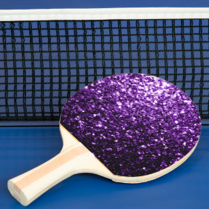 Dark Purple faux shiny glitter sparkles Ping Pong Paddle
