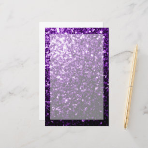 Dark Purple faux shiny glitter sparkles Stationery