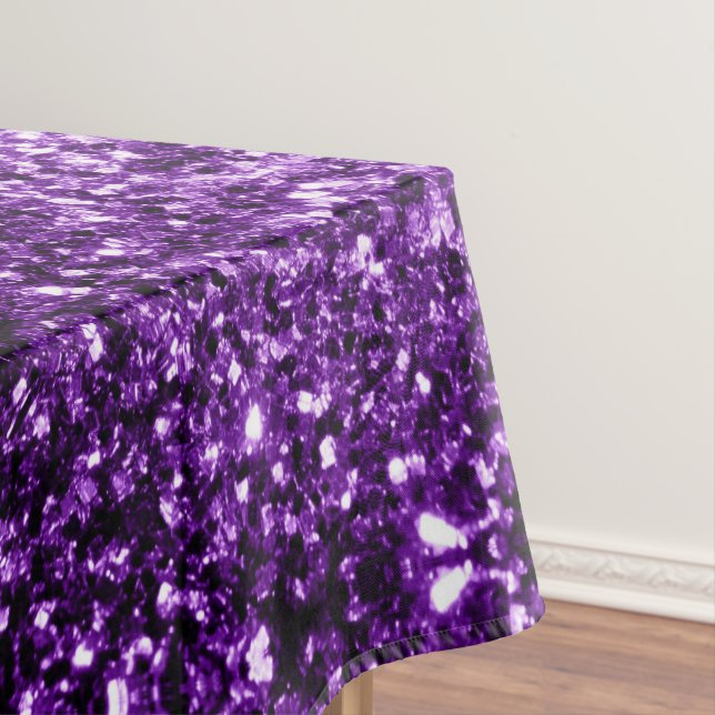 Dark Purple faux shiny glitter sparkles Tablecloth (In Situ)