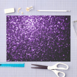 Dark Purple faux shiny glitter sparkles Tissue Paper
