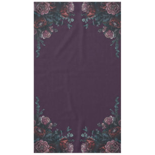 Dark Purple Floral Elegant Wedding Maroon Mauve Tablecloth