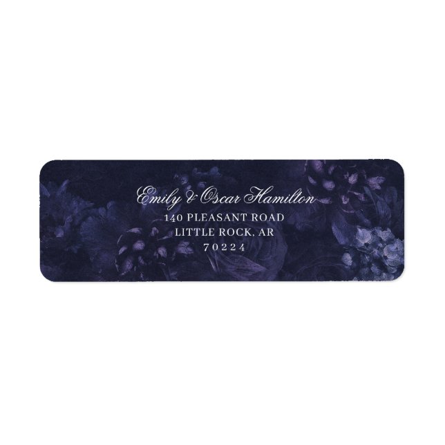 Dark Purple Floral Gothic Boho Return Address (Front)