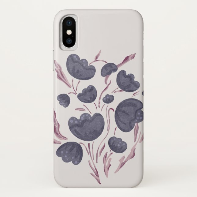 Dark Purple Flower Aesthetic  Case-Mate iPhone Case (Back)