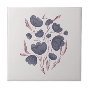Dark Purple Flower Aesthetic Tile