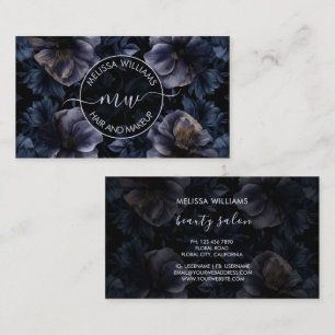 Dark Purple Flowers Logo Business Card