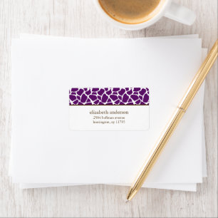 Dark Purple Giraffe Pattern Label