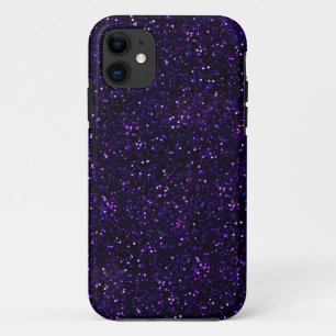 Dark Purple Glitter Print iPhone 11 Case