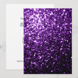 Dark Purple glitter sparkles Personalize Invitation