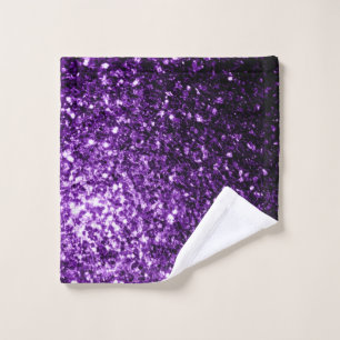 Dark Purple glitter sparkles  Wash Cloth