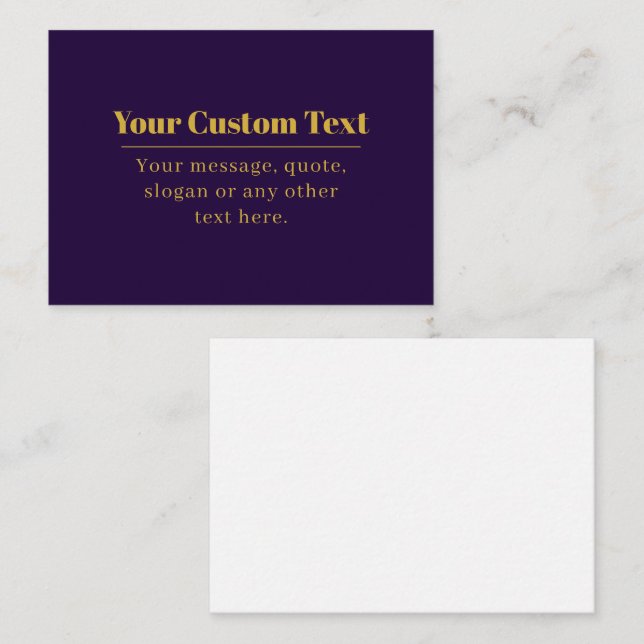 Dark Purple & Gold Business Name or Greeting  Card (Front/Back)