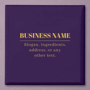 Dark Purple & Gold Business Name or Greeting  Magnet