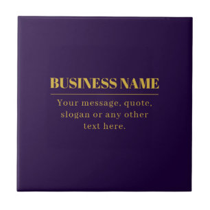 Dark Purple & Gold Business Name or Greeting  Tile