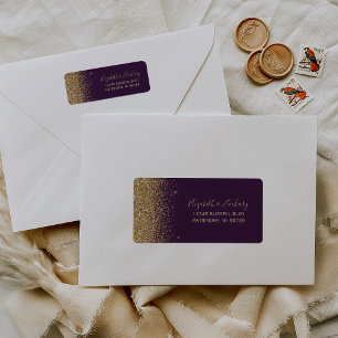Dark Purple Gold Parties scintillant Mariage Adres