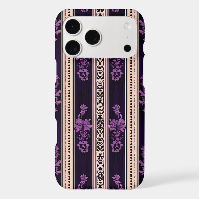 Dark Purple Gothic Damask Phone Case  (Back)