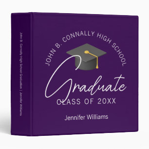 Dark Purple Graduate Custom Graduation Photo Album Binder