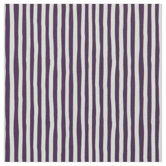 Dark Purple & Light Gray Wonky Stripes Fabric (Close Up)