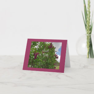 Dark Purple Lilac Folded Greeting Card