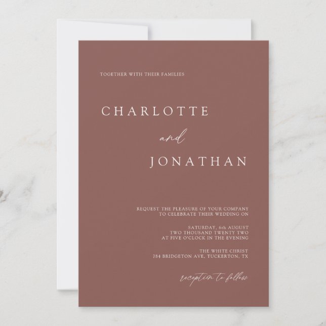 Dark Purple Mauve Romantic Bohemian Rustic Wedding Invitation (Front)