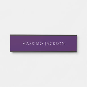 Dark Purple Minimalist Plain Modern  Door Sign