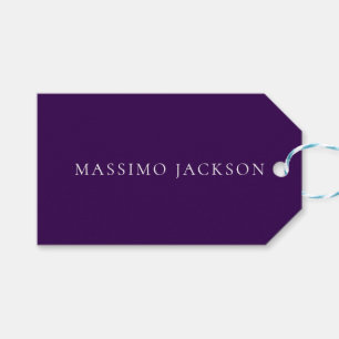 Dark Purple Minimalist Plain Modern  Gift Tags