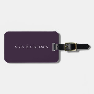 Dark Purple Minimalist Plain Modern  Luggage Tag