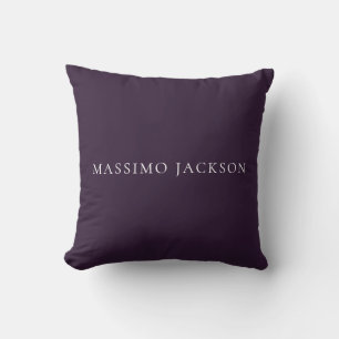 Dark Purple Minimalist Plain Modern  Throw Pillow