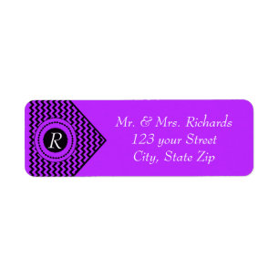 Dark Purple Monogrammed Chevron