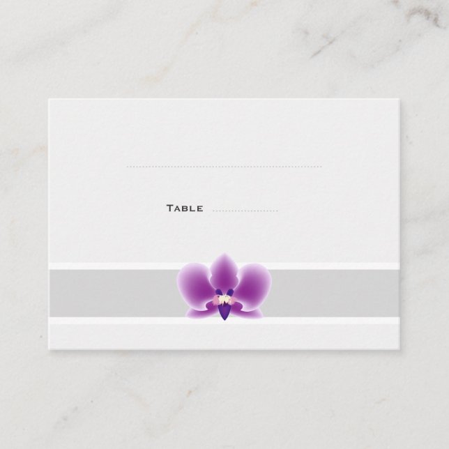Dark Purple Orchid Place Cards (Front)