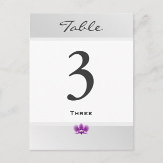 Dark Purple Orchid Table Number Card