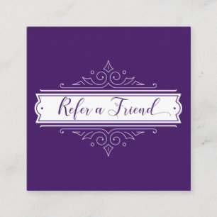 Dark Purple Ornate White Frame Referral Card
