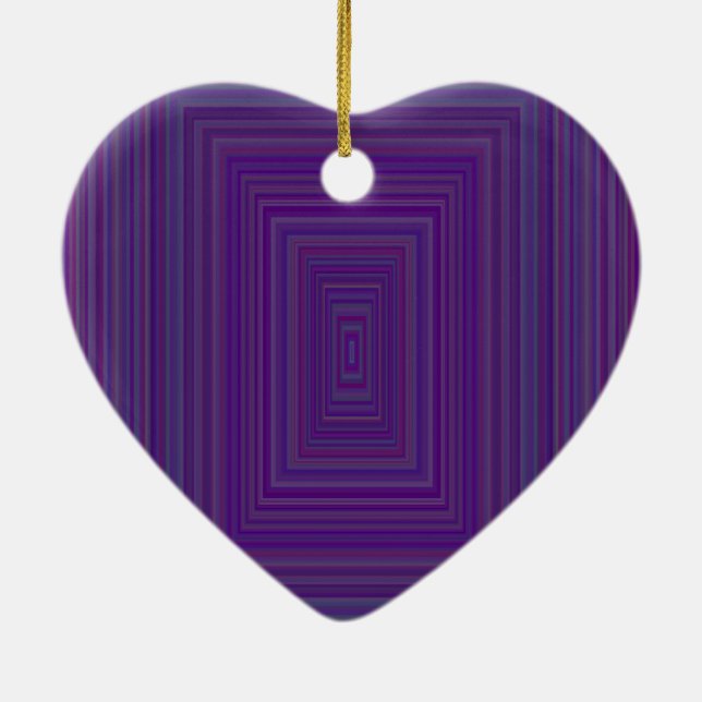 Dark Purple Pink Geometric Rectangles Art Ceramic Ornament (Back)