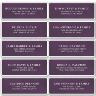 Dark purple Plum Guest Name Address