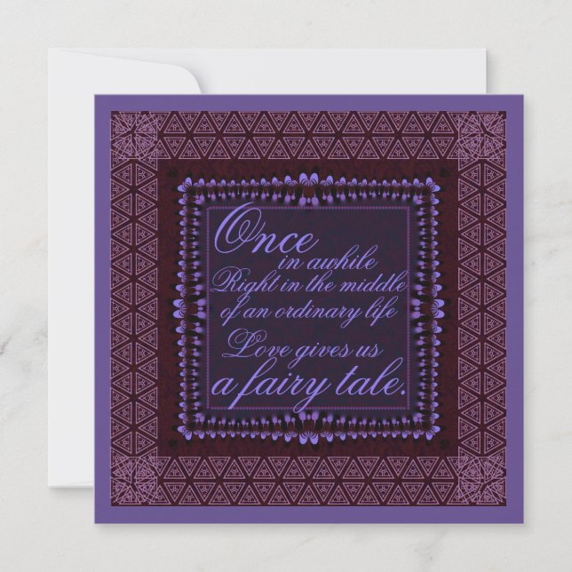 Dark Purple Romance Wedding Invitation (Front)