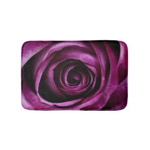 Dark Purple Rose Bath Mat