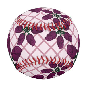 Dark Purple Rose Pattern — Elegant Plum Flora Baseball