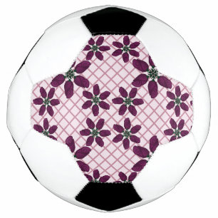 Dark Purple Rose Pattern — Elegant Plum Flora Soccer Ball